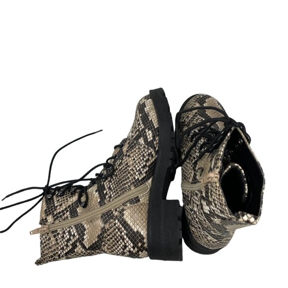MIA Miki Snake Print Combat Boots Womens 6 Lace Up Faux Leather Lug Sole Grunge - Picture 7 of 12